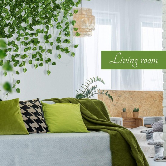 Yatim 78-Ft 12 Pack Silk Artificial Ivy Vines Leaf Garland Plants Hanging Wedding Garland Fake Foliage Flowers Home Kitchen Garden Office Wedding Wall Decor Yatim 78-Ft 12 Pack Silk Artificial Ivy Vines Leaf Garland Plants Hanging Wedding Garland Fake Foliage Flowers Home Kitchen Garden Office Wedding Wall Decor