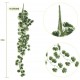 Yatim 90 cm White Crabapple Ivy Vine Artificial Plants Greeny Chain Wall Hanging Leaves for Home Room Garden Wedding Garland Outside Decoration Pack of 2